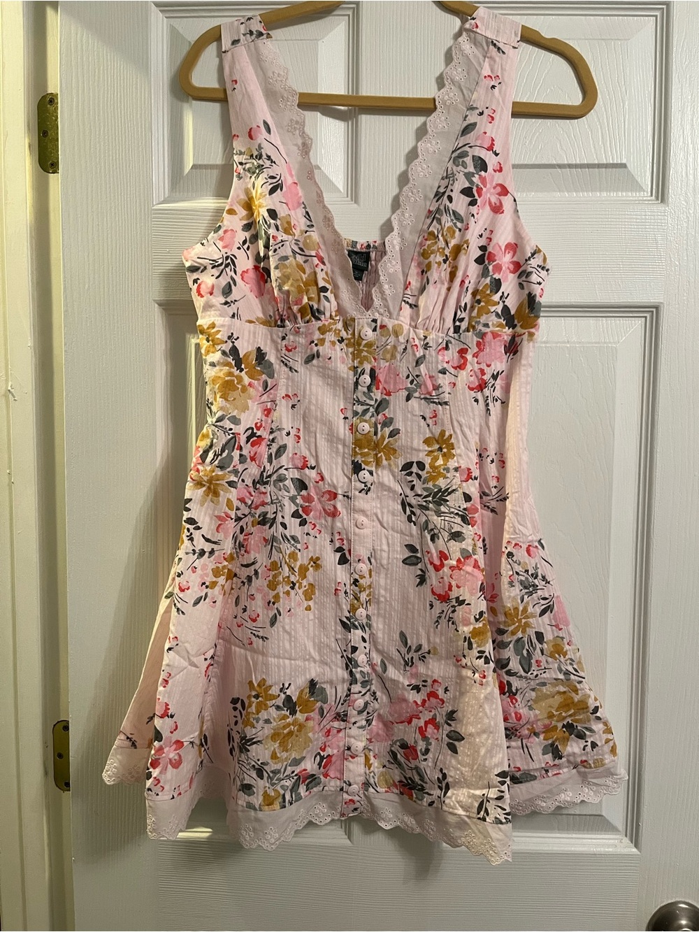 wild fable Pink Floral Lace-Trim Sundress